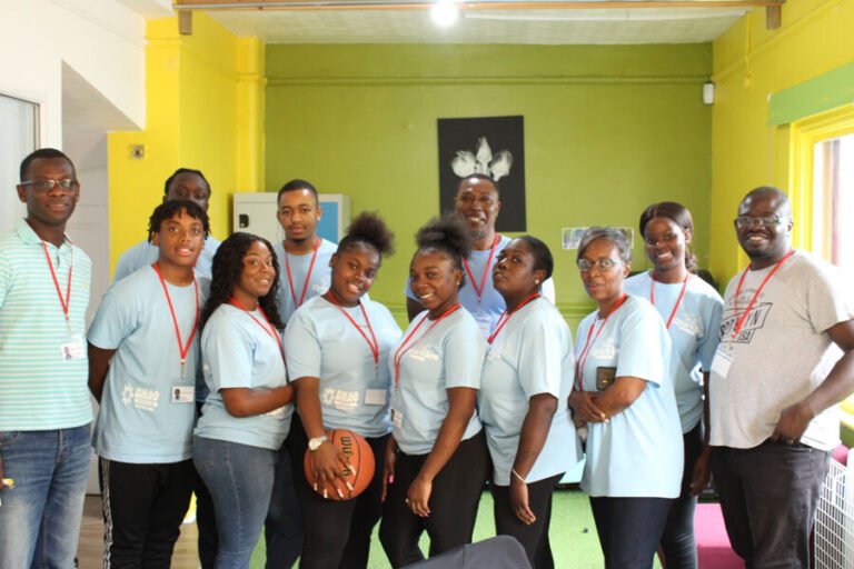 The HAF activity team standing together in the community venue